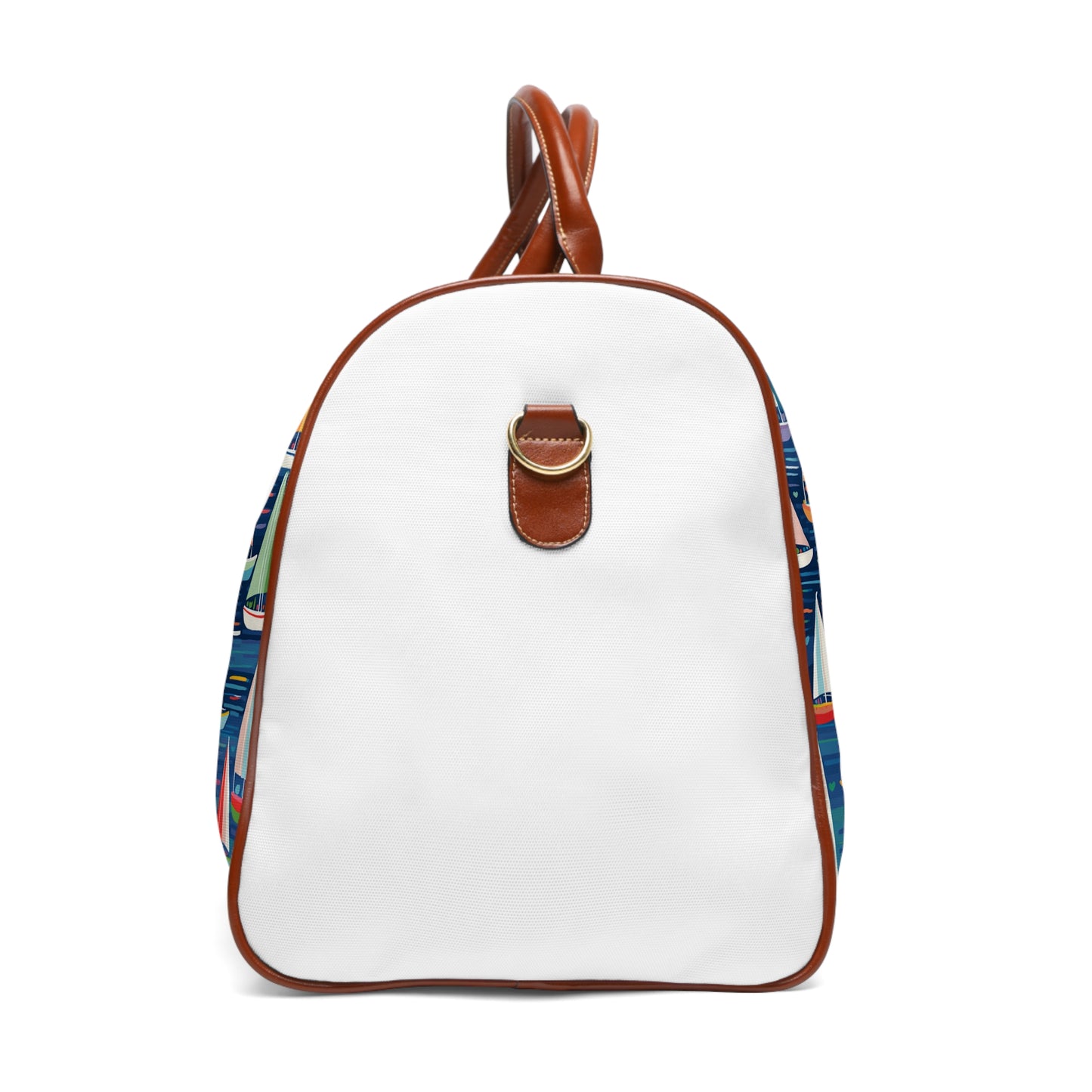 Colorful Sailboats on a Blue Sea Waterproof Travel Bag