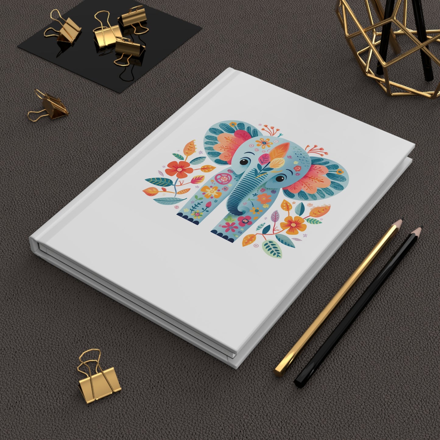 Mary Blair Inspired Baby Elephant Hard Cover Journal
