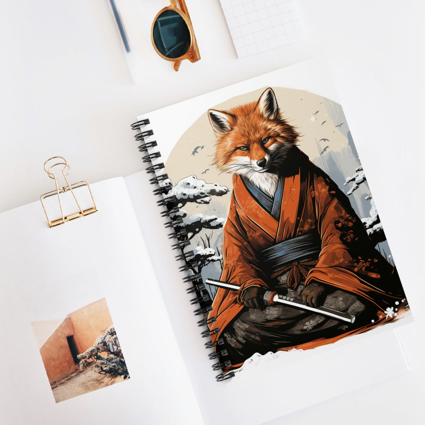 Samurai Fox Spiral Bound Notebook