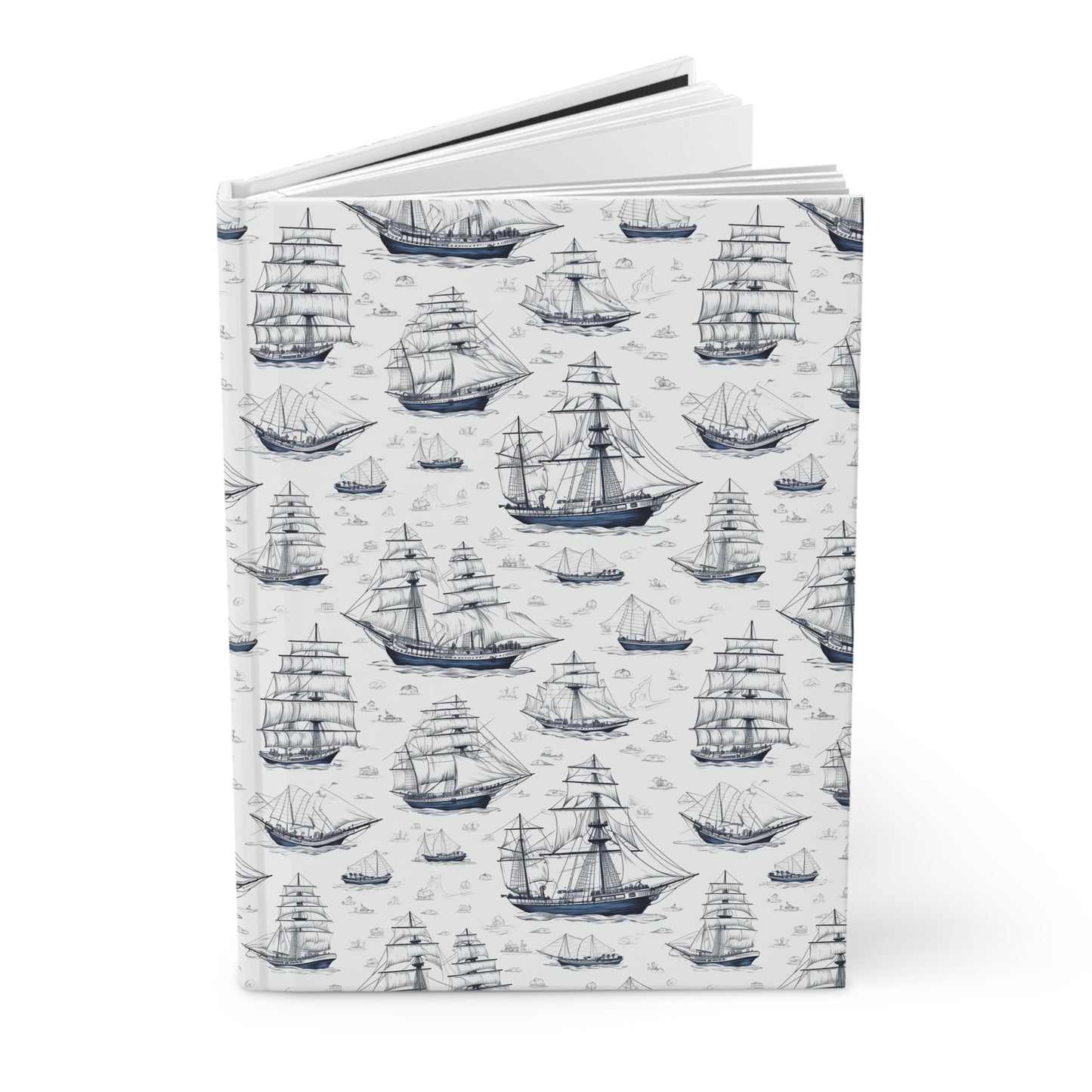 Clipper Ship Design Hard Cover Journal