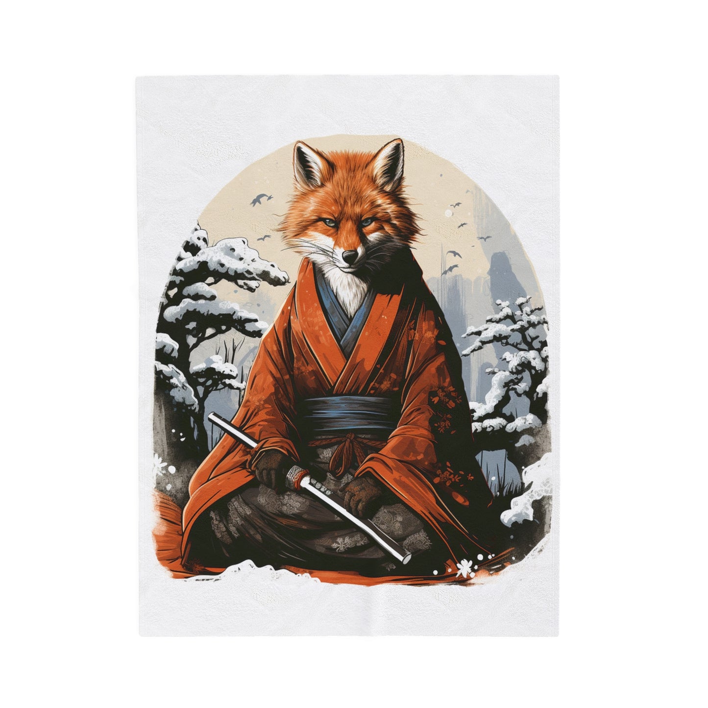 Samurai Fox Children's Velveteen Blanket