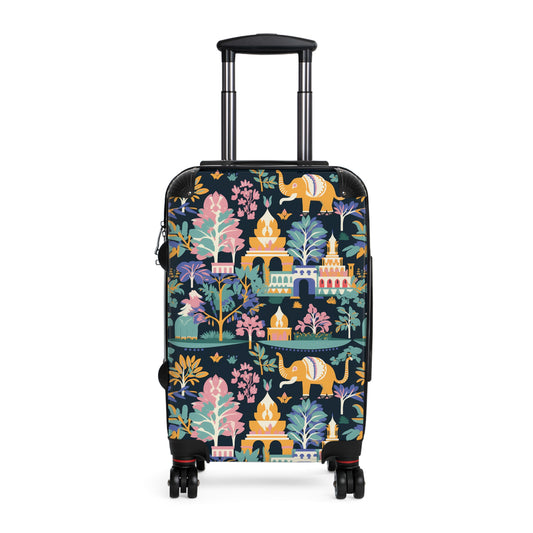 Mary Blair Inspired Thai Elephants and Temples Hardshell Suitcase