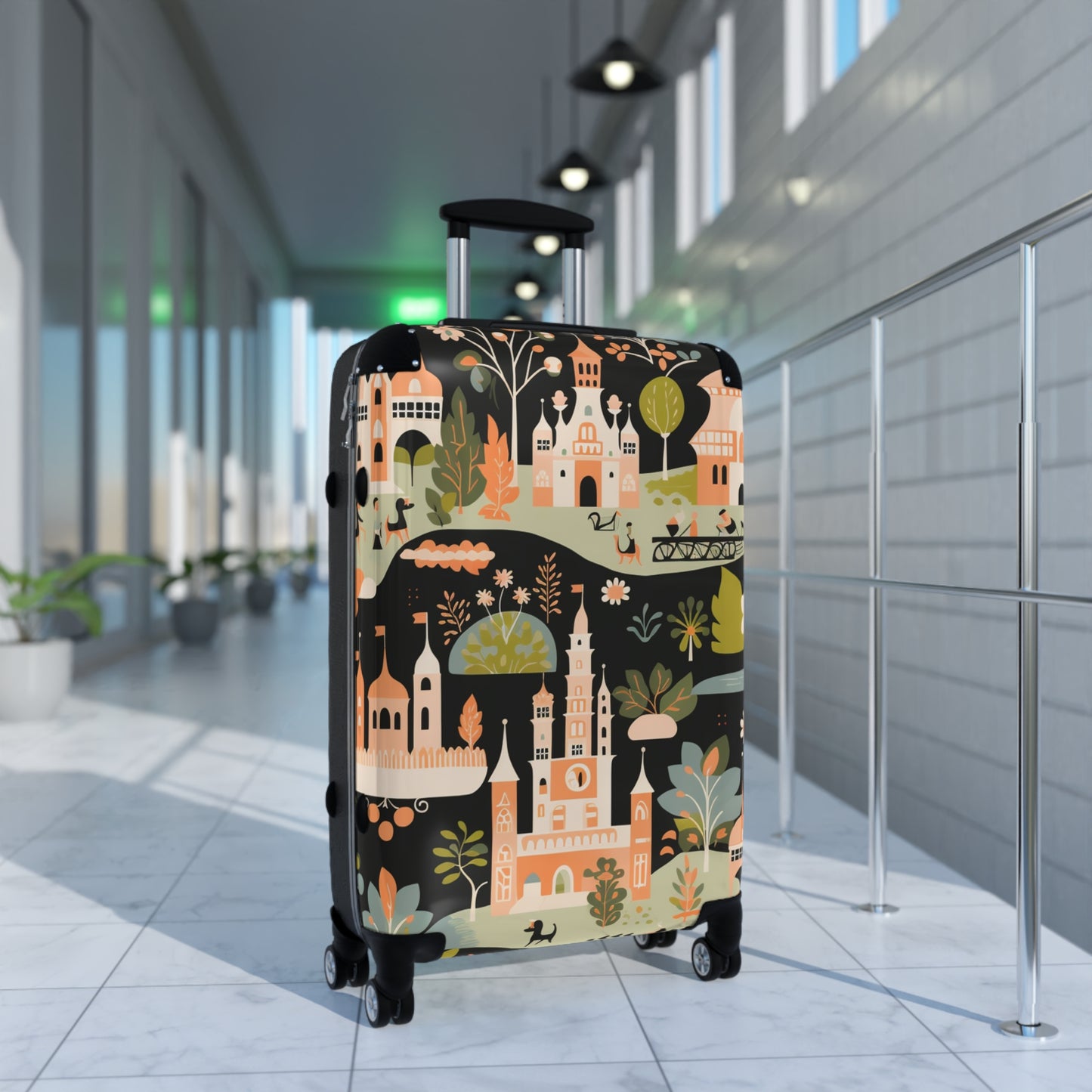 Mary Blair Inspired Printed Hardshell Suitcase with Thailand Design