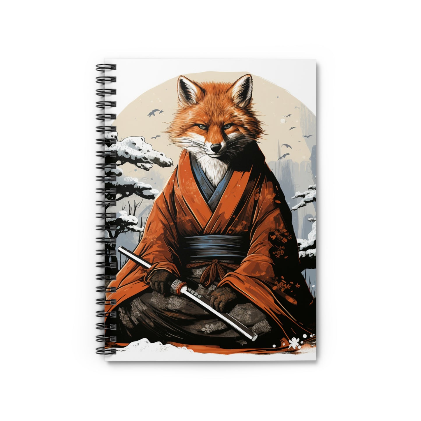 Samurai Fox Spiral Bound Notebook