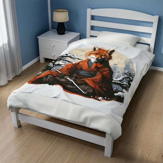 Samurai Fox Children's Velveteen Blanket