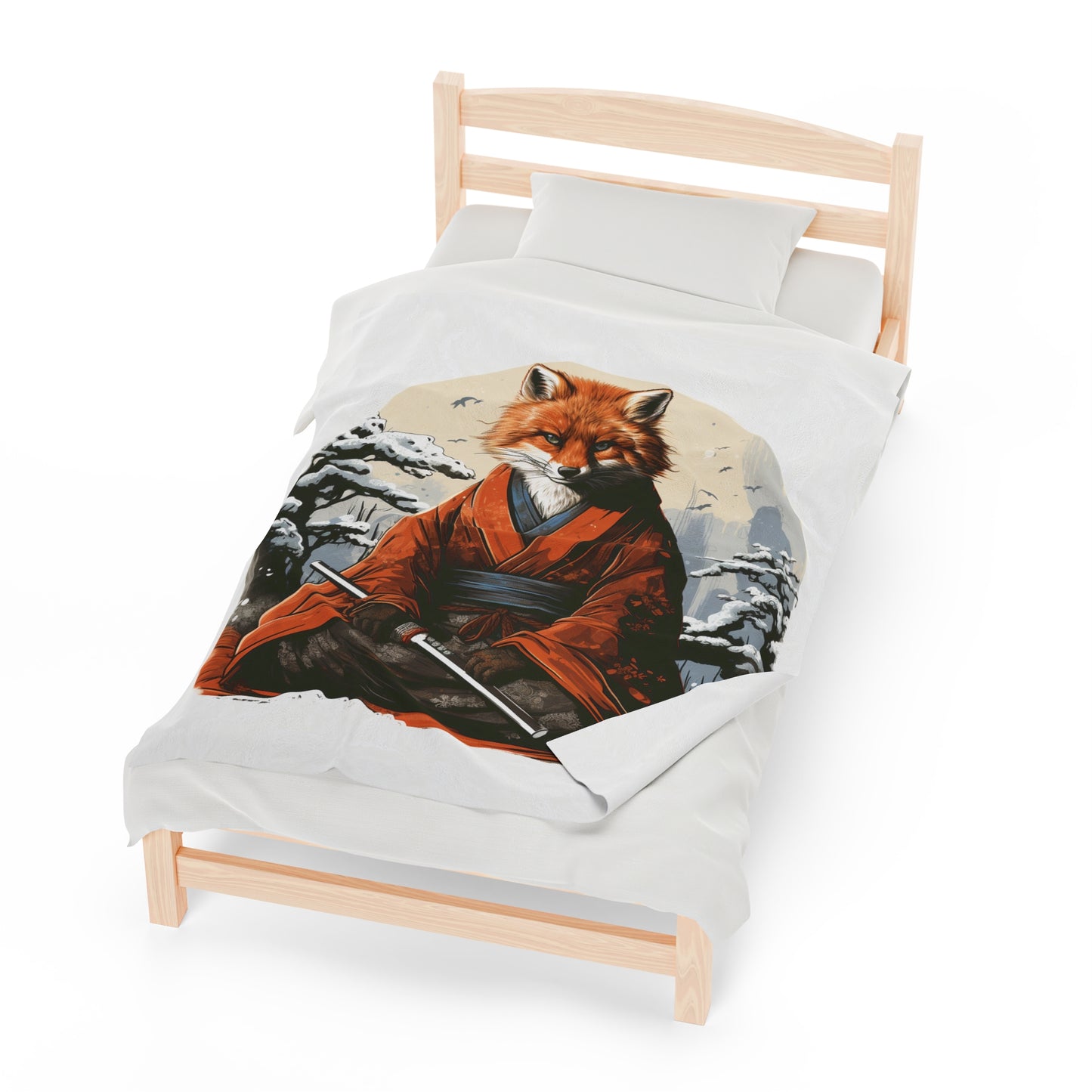 Samurai Fox Children's Velveteen Blanket