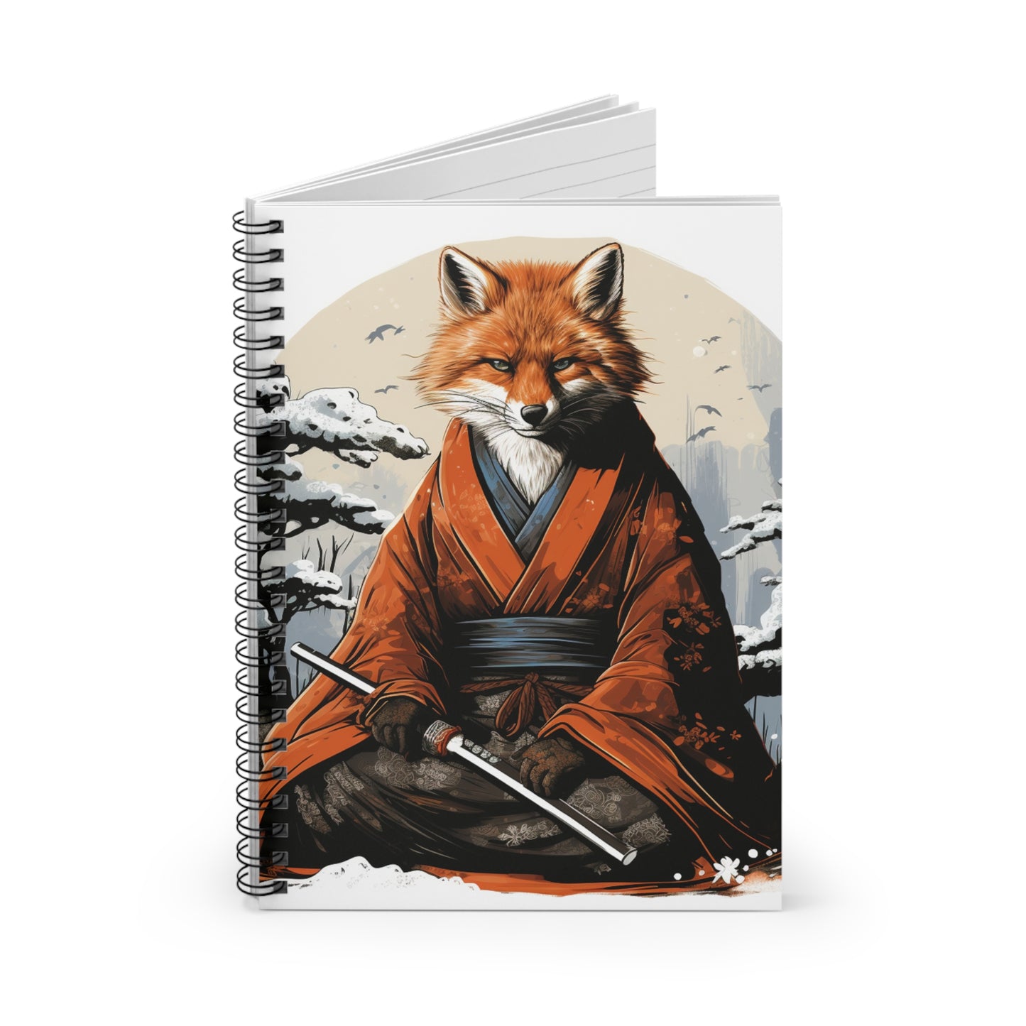 Samurai Fox Spiral Bound Notebook