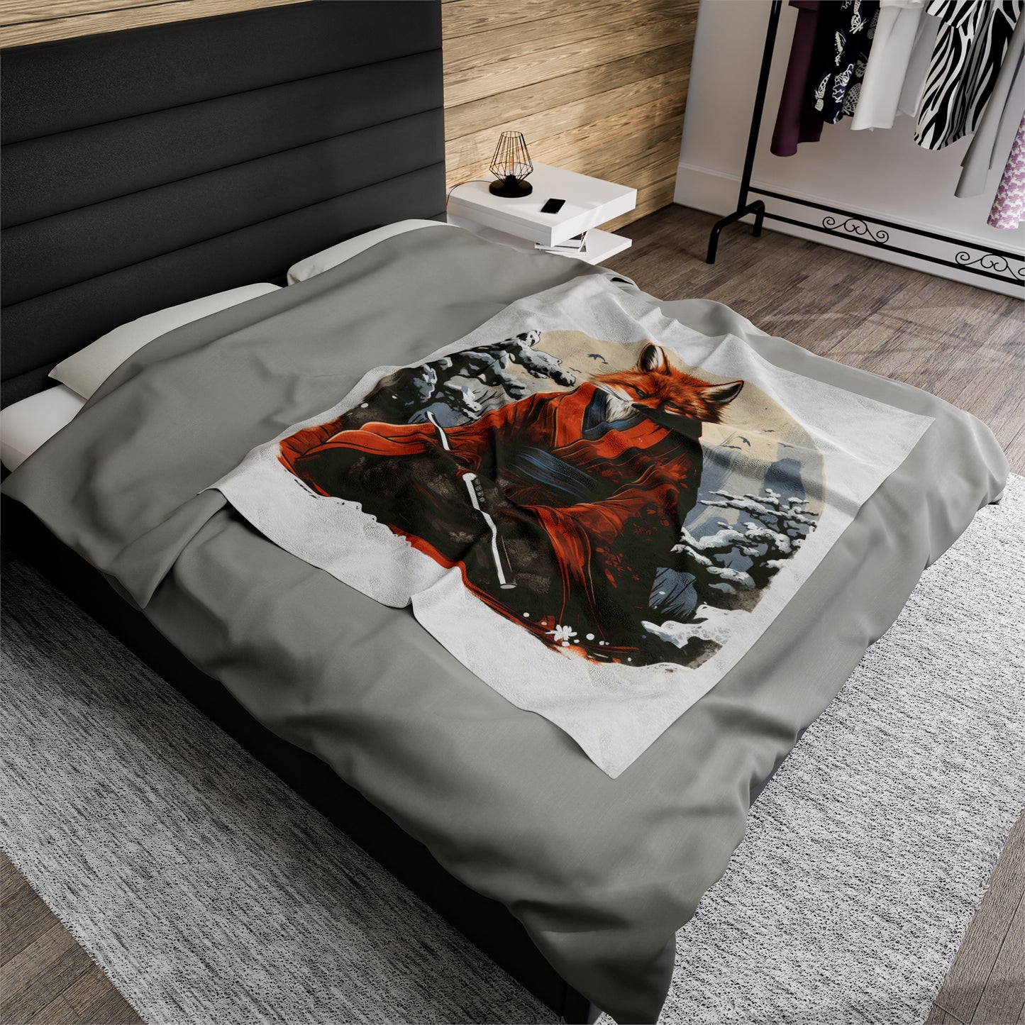 Samurai Fox Children's Velveteen Blanket