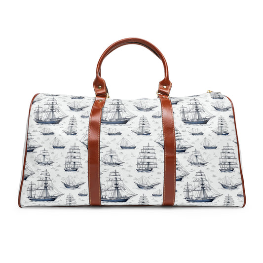 Waterproof Travel Bag with Clipper Ship Design